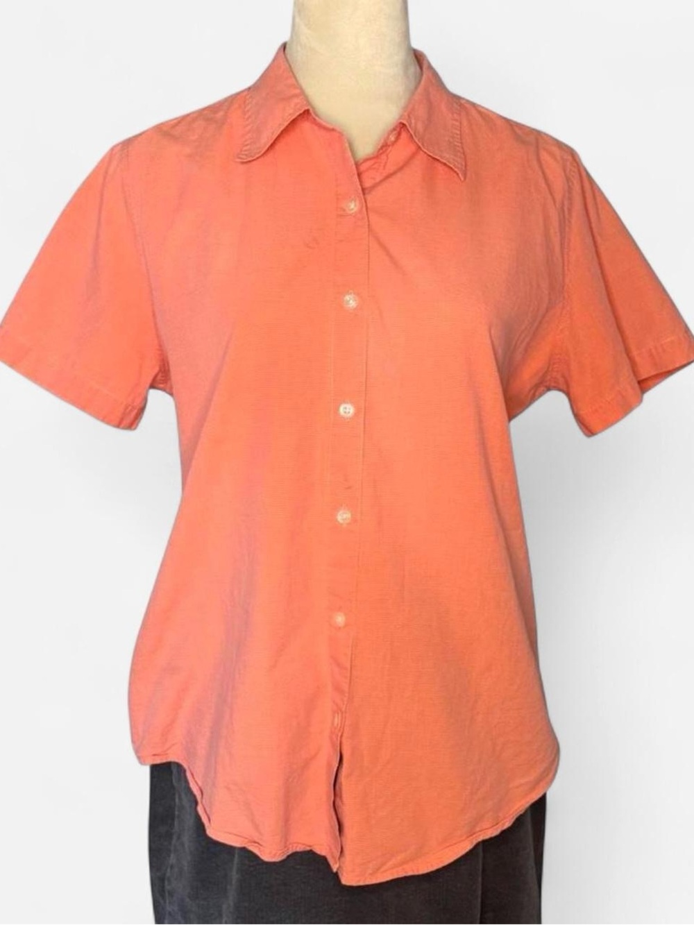 Vintage Eddie Bauer peach short sleeve button down shirt M - 90s gorpcore